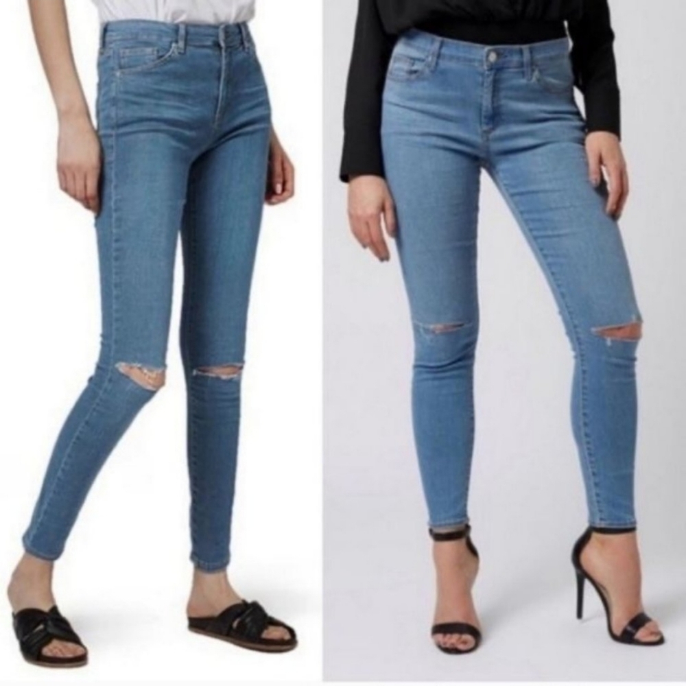 Topshop Moto Leigh Busted Knee Skinny Jeans 30